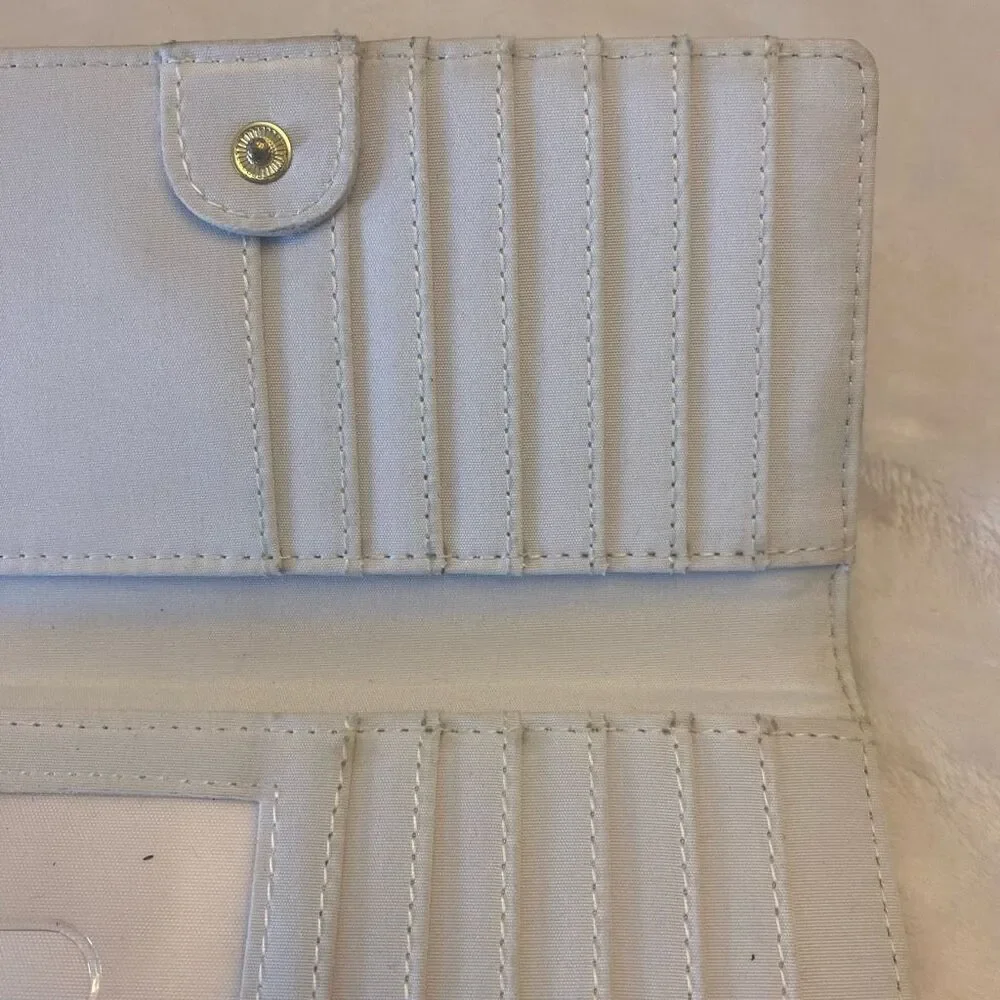 Pink Flamingo Blue and White Striped Bi-Fold Wallet‎